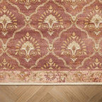 Tapis vintage - Sage Grid Terracotta
