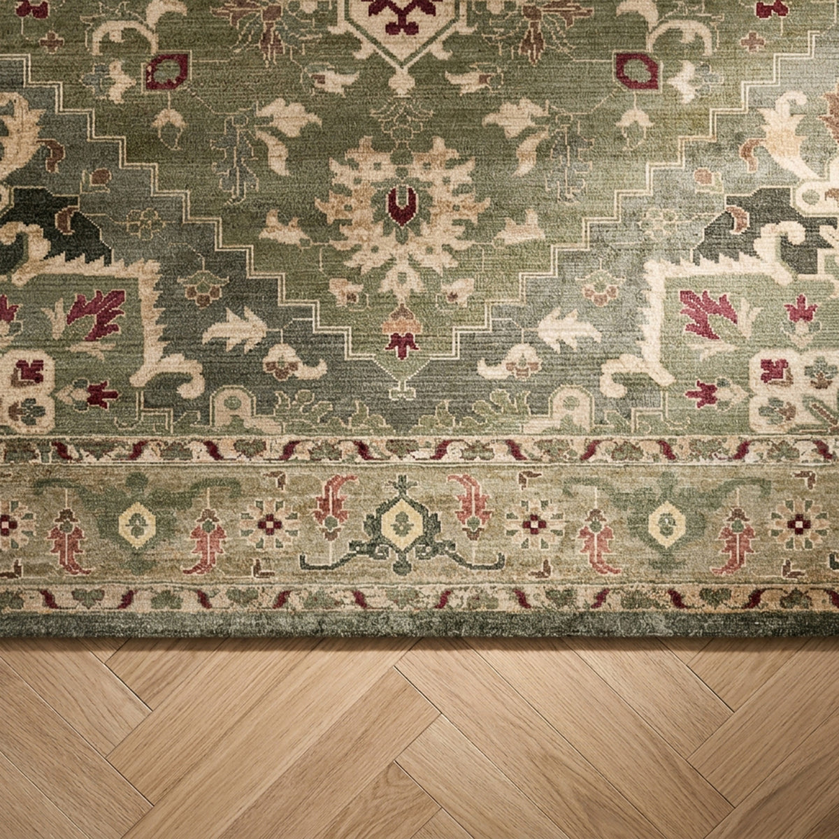 Tapis vintage - Sage Medallion Vert