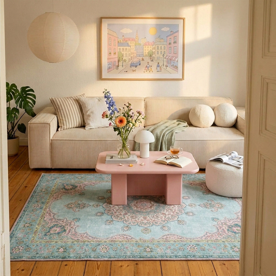Vintage Rug - Lily Medallion Light Blue