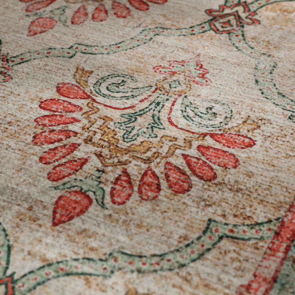Vintage rug - Sage Grid Green