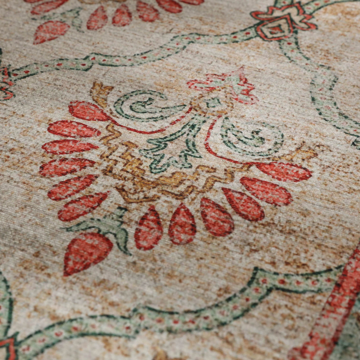 Vintage rug - Sage Grid Green
