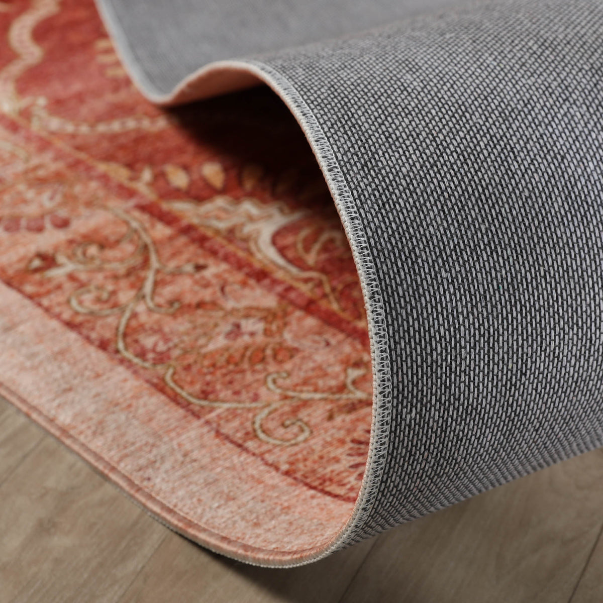 Tapis vintage - Sage Grid Terracotta
