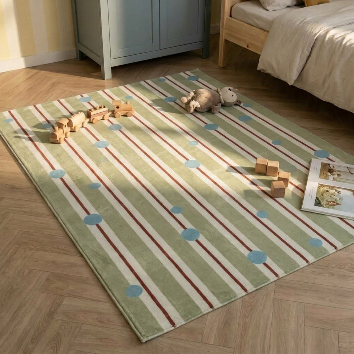 Tapis pour enfants lavable - Billy Dots Vert