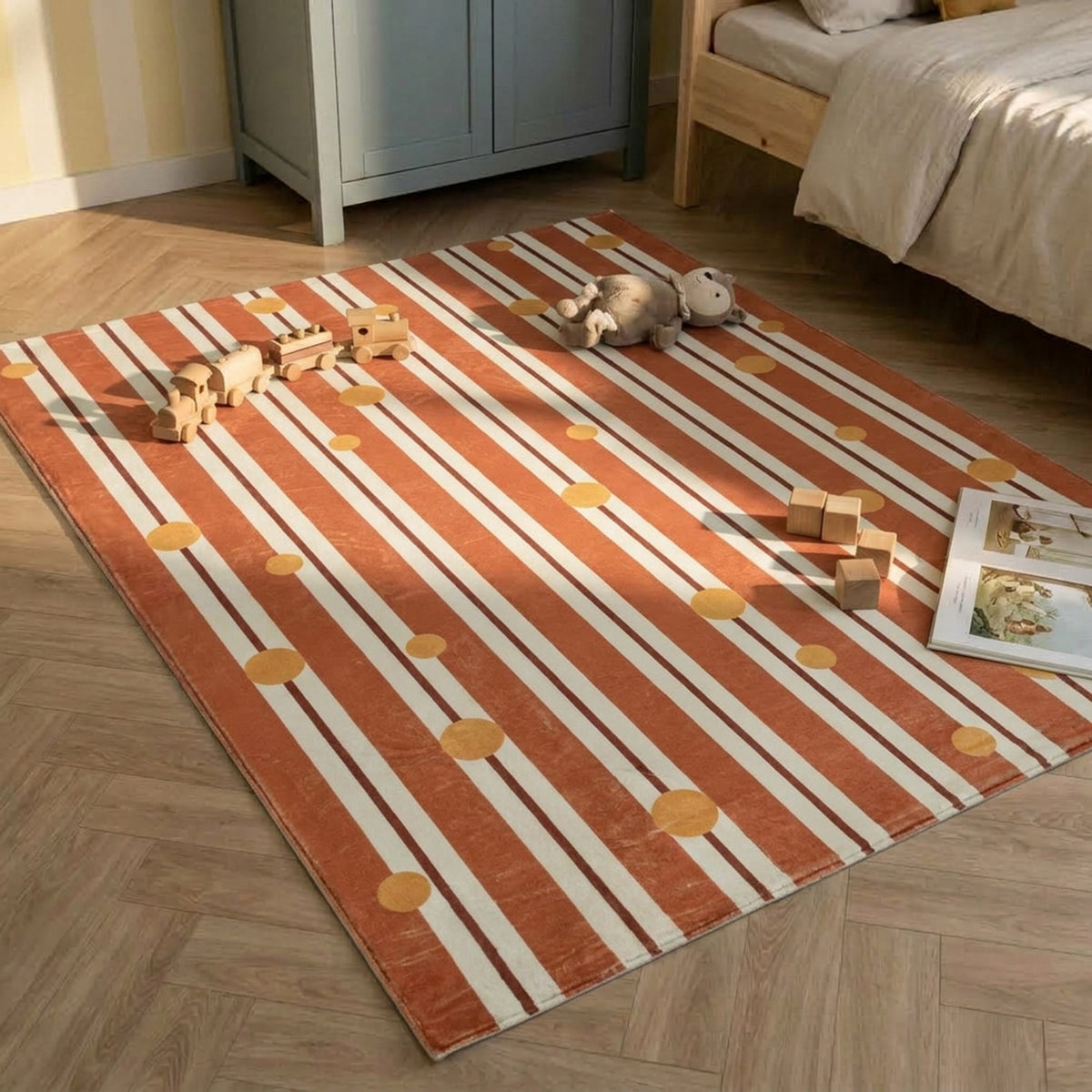 Tapis pour enfants lavable - Billy Dots Terracotta
