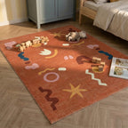 Tapis pour enfants lavable - Billy Shapes Terracotta