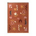 Tapis pour enfants lavable - Billy Shapes Terracotta