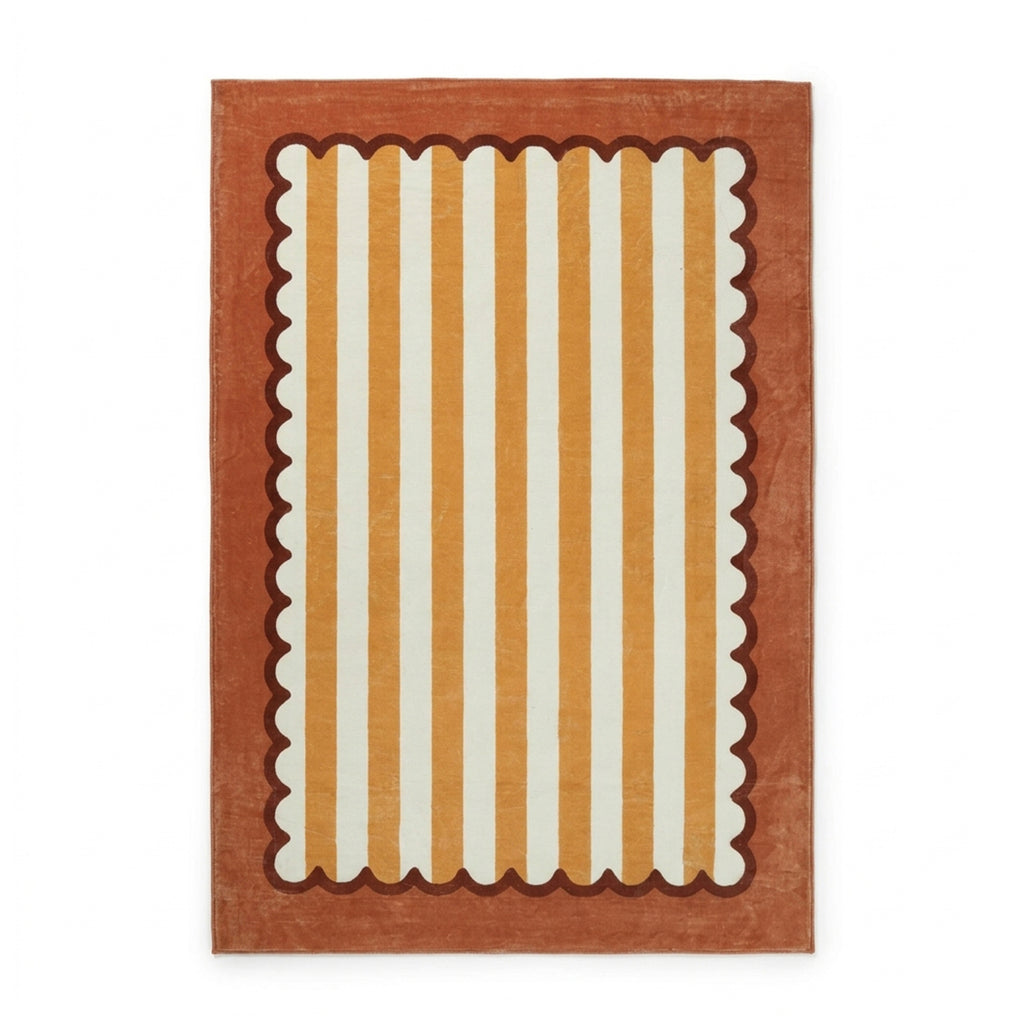 Tapis pour enfants lavable - Billy Stripes Terracotta