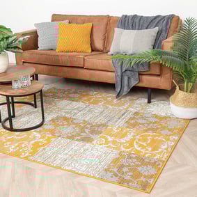 Tapis patchwork - Famous Jaune Ocre