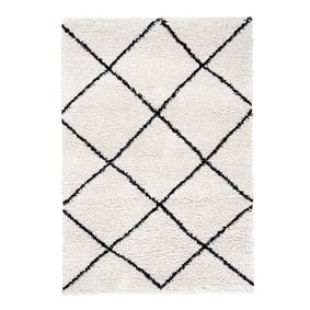 Tapis à poils longs - Sensa Lines Crème/Noir - product