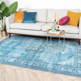 Tapis vintage - Estate Medallion Bleu Clair