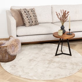 Tapis rond en viscose - Pearl Crème
