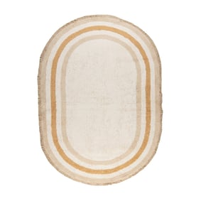 Tapis enfant ovale lavable - Milo Beige - product