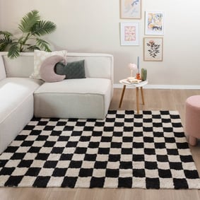 Tapis en coton - Gambit Noir/Blanc