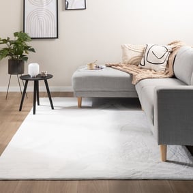 Tapis rond à poils courts - Cozy Blanc