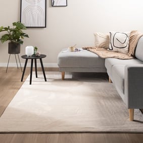 Tapis rond à poils courts - Cozy Crème