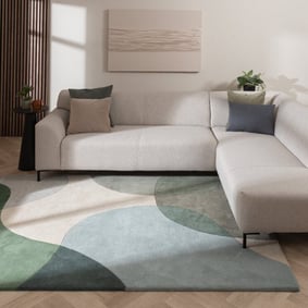Tapis abstrait - Clarice Vert Olive/Menthe
