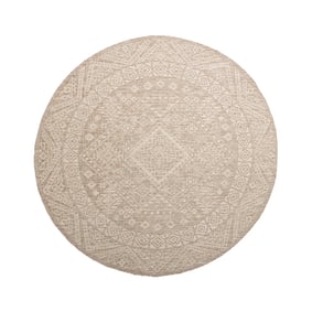 Tapis d'extérieur en jute rond - Atlas Aztec Marron/Crème - sfeer