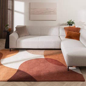 Tapis en laine abstrait - Clarice Terracotta