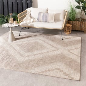 Tapis d'extérieur en jute - Atlas Diamond Marron/Crème