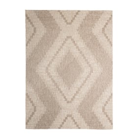 Tapis d'extérieur en jute - Atlas Diamond Marron/Crème - sfeer