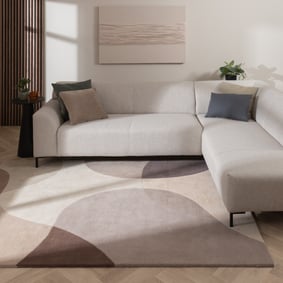 Tapis en laine abstrait - Clarice Marron/Beige
