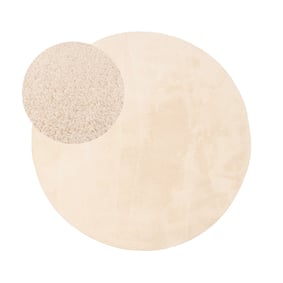 Tapis rond lavable - Vivid Beige - sfeer