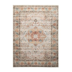 Tapis rond en jute d'extérieur - Kairo Medaillon Crème/Multicolore - product
