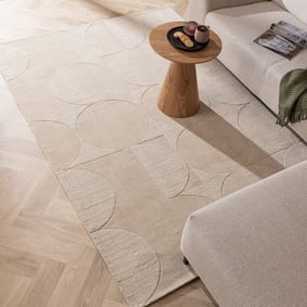 Tapis en laine - Giselle Circles Crème