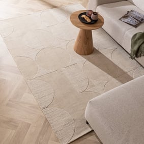 Tapis en laine - Giselle Circles Crème