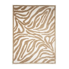 Tapis lavable - Dunya Zebra Beige/Blanc - product