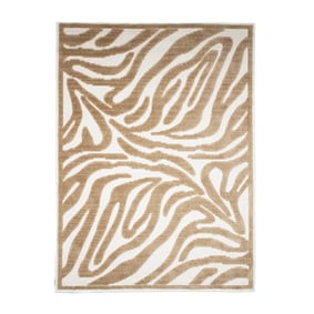 Tapis lavable - Dunya Zebra Beige/Blanc - sfeer