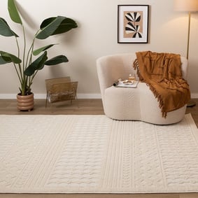 Tapis lavable - Dunya Geo Blanc