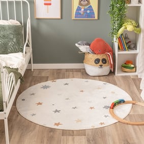 Tapis rond lavable pour enfant- Ravi Stars Multicolore