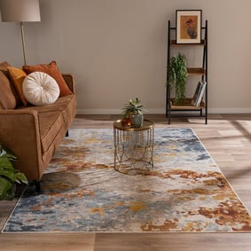 Tapis moderne - Bush Bleu/Terra