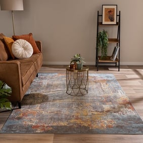 Tapis moderne - Bush Bleu/Multicolore
