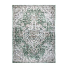 Tapis oriental - Leyla Medallion Vert - sfeer