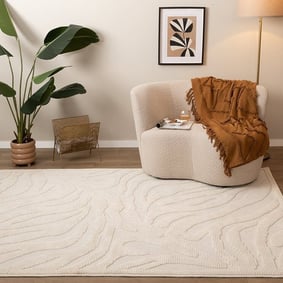 Tapis lavable - Dunya Zebra Blanc