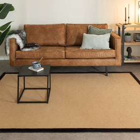 Tapis doux à poils courts - Tulum Border Noir - product
