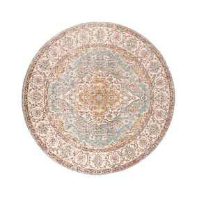 Tapis rond vintage - Thirza Medallion Bleu Clair/Multicolore - sfeer