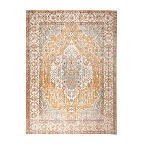 Tapis vintage - Thirza Medallion Jaune Ocre/Multicolore - sfeer