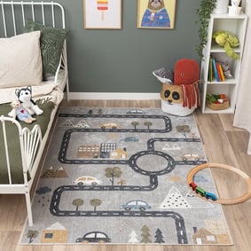 Tapis lavable pour enfant - Ravi Road Multicolore