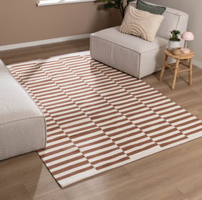 Tapis en coton - Dazzle Blocks Marron/Blanc