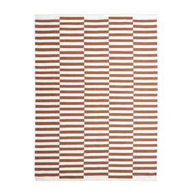 Tapis en coton - Dazzle Blocks Marron/Blanc - sfeer