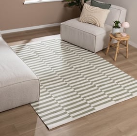 Tapis en coton - Dazzle Blocks Vert/Blanc