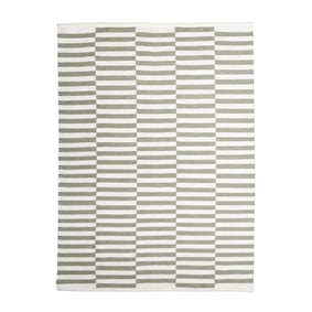 Tapis en coton - Dazzle Blocks Vert/Blanc - sfeer