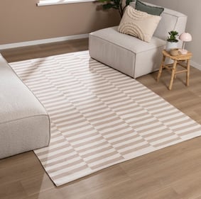 Tapis en coton - Dazzle Blocks Beige/Blanc