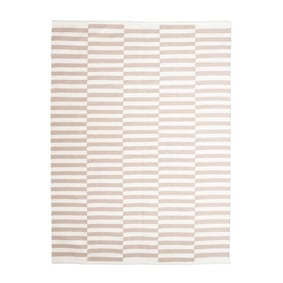 Tapis en coton - Dazzle Blocks Beige/Blanc - sfeer