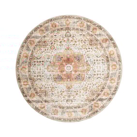 Tapis ovale d'extérieur vintage - Kairo Medaillon Crème/Multicolore - product