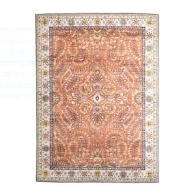Tapis ovale à poils longs - Santo Flora Terracotta - product