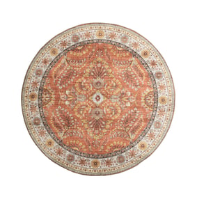Tapis d'extérieur rond vintage - Santo Flora terra - sfeer